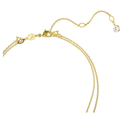 Meteora Layered pendant Necklace, White, Gold Tone plated