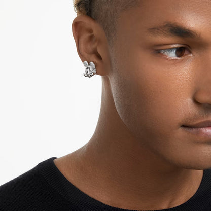 Mickey Mouse stud earrings White, Rhodium plated