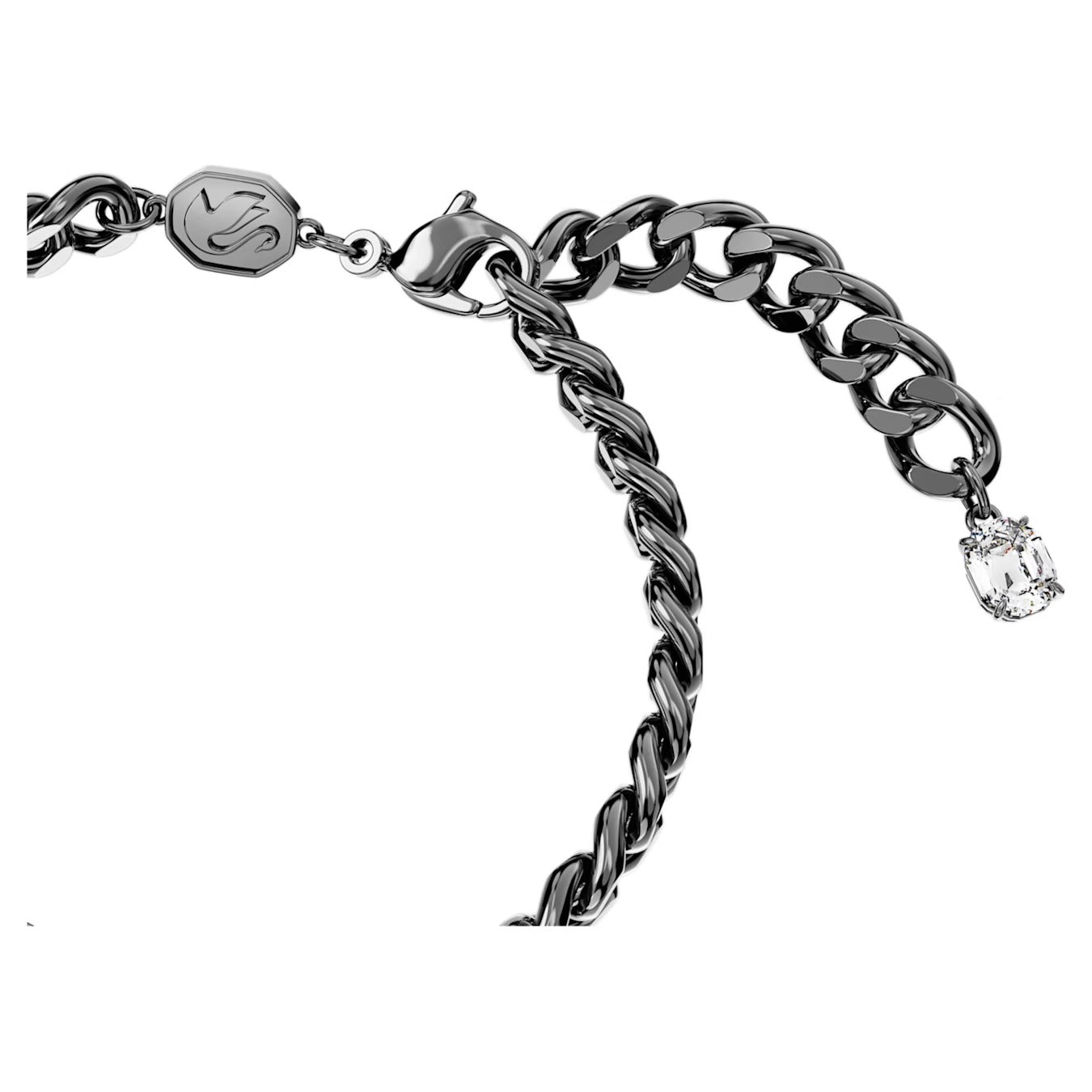 Millenia bracelet Octagon cut, Blue, Ruthenium plated
