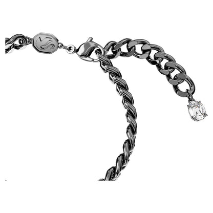 Millenia bracelet Octagon cut, Blue, Ruthenium plated