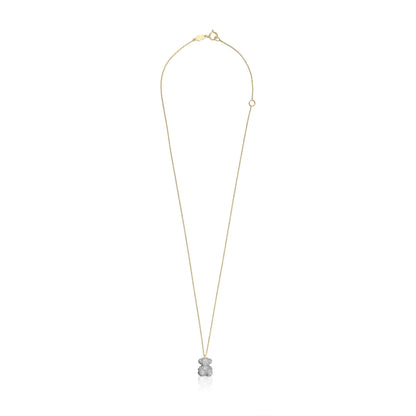 Diamond and gold Bold Bear necklace