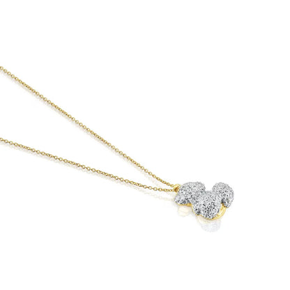 Diamond and gold Bold Bear necklace