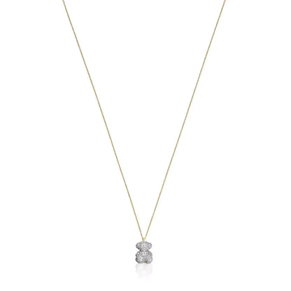 Diamond and gold Bold Bear necklace