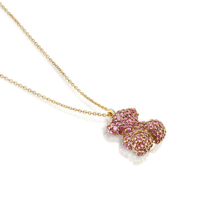 Sapphire and gold Bold Bear necklace