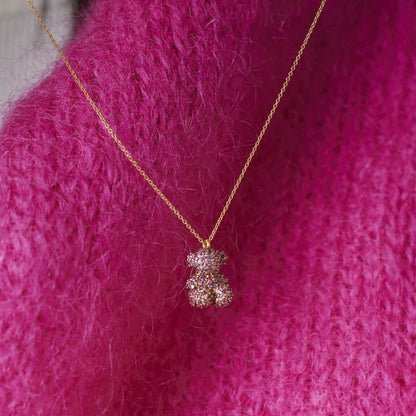 Sapphire and gold Bold Bear necklace