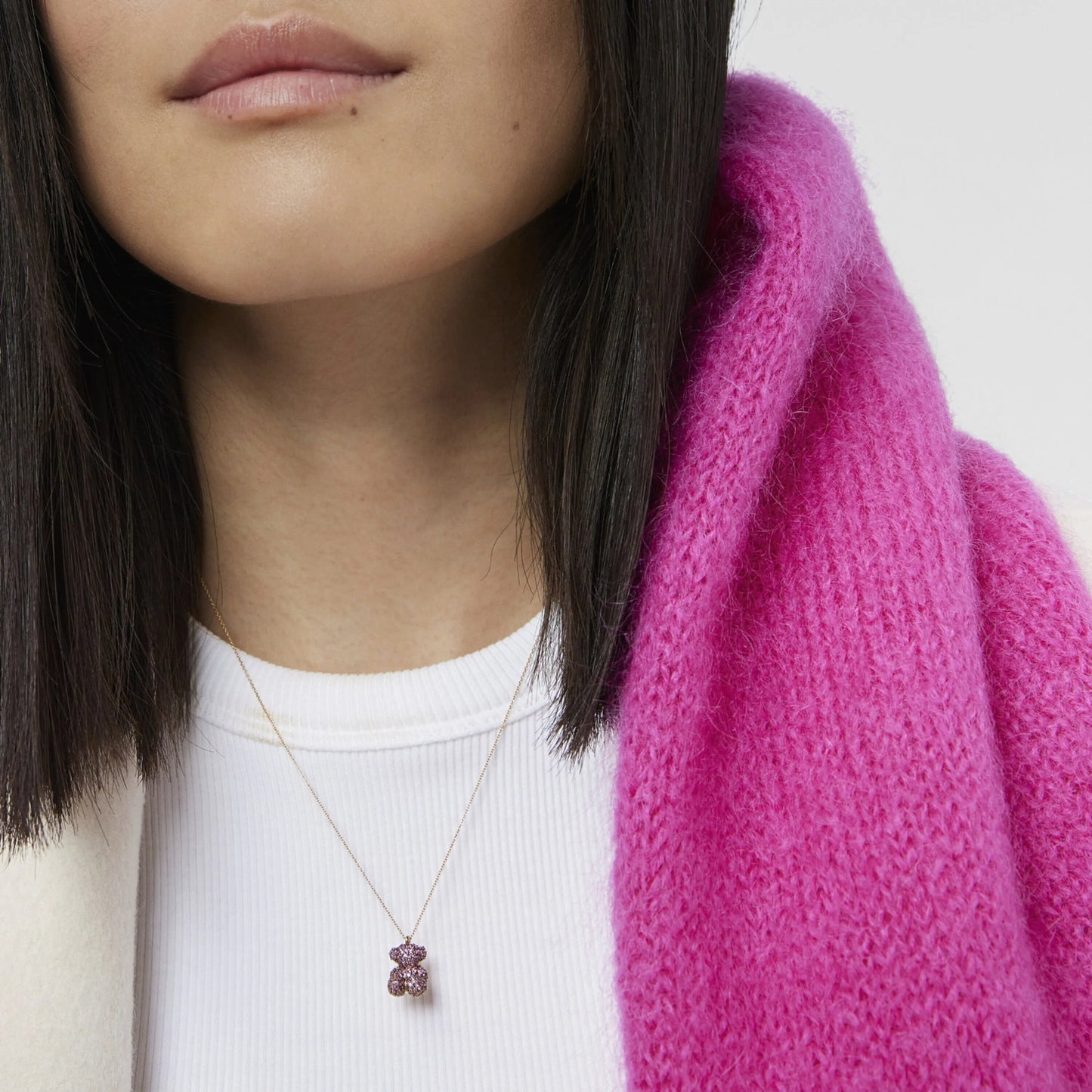Sapphire and gold Bold Bear necklace