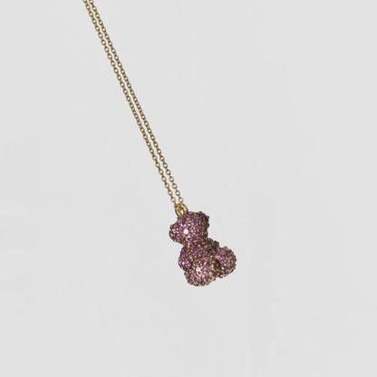 Sapphire and gold Bold Bear necklace