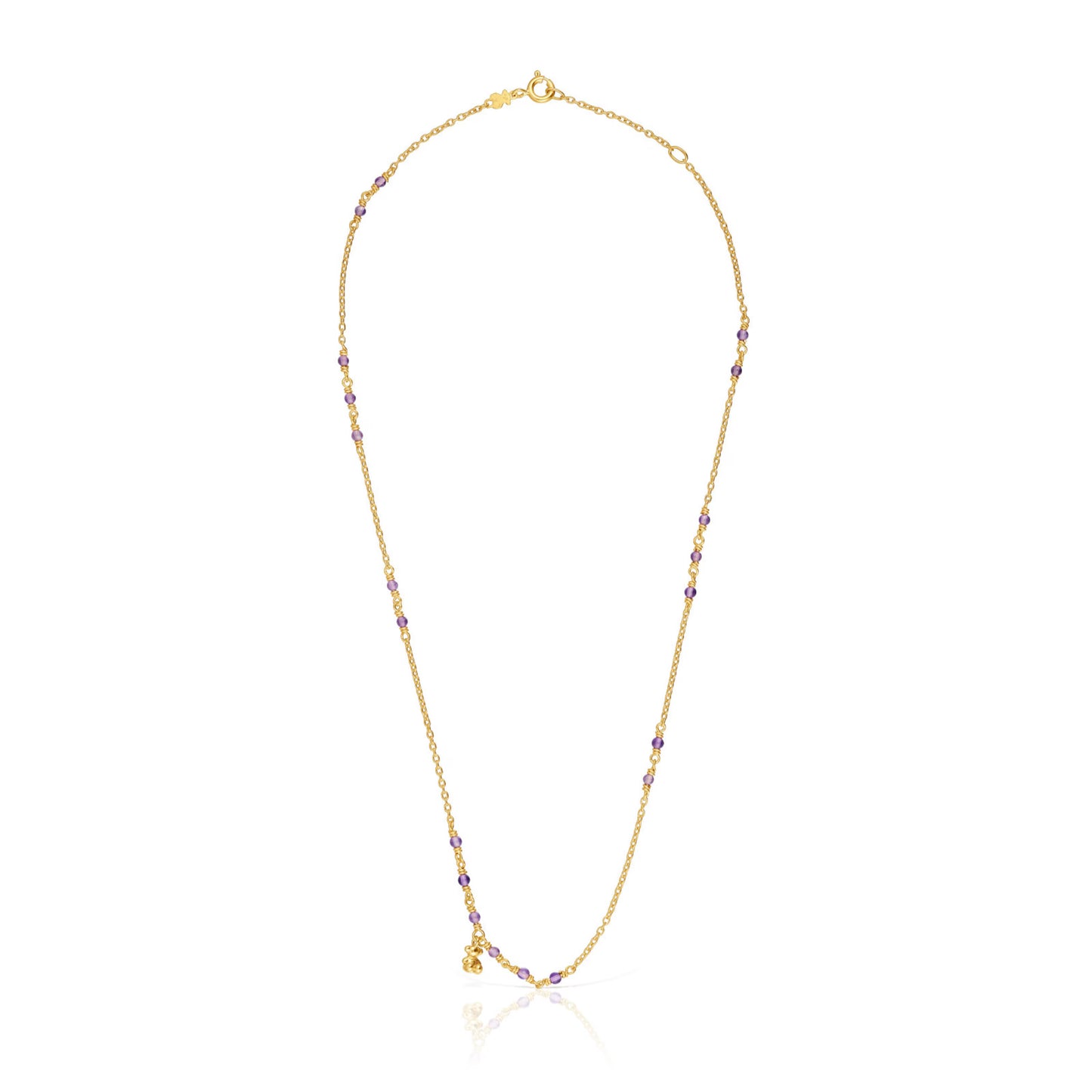 Silver vermeil and amethyst Necklace Bold Bear