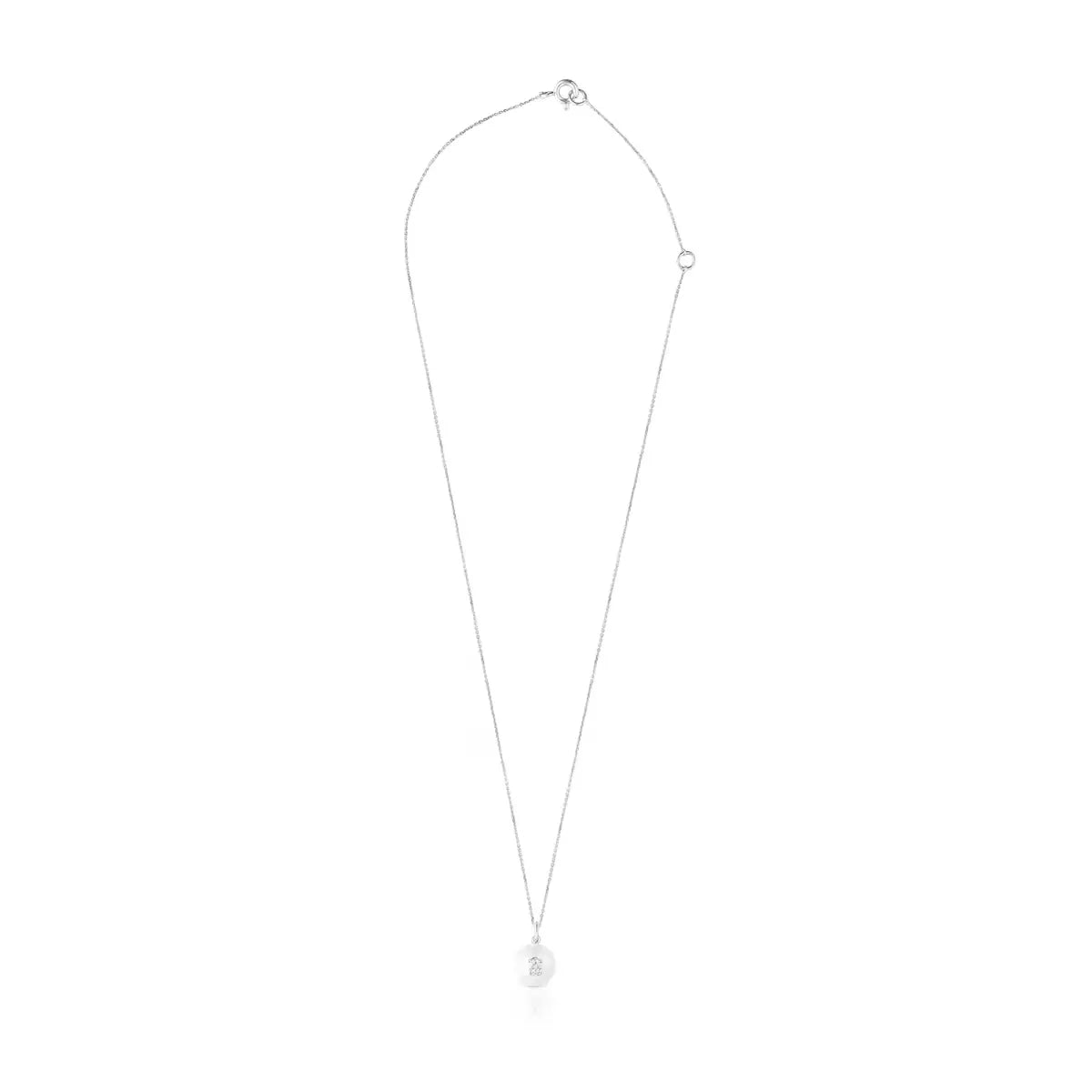 White Gold Puppies Necklace with diamonds and pearls