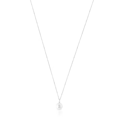 White Gold Puppies Necklace with diamonds and pearls