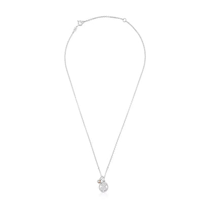 Silver Camee Necklace with Pearl