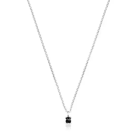 Mini Onix Necklace in Silver with Onyx 0,4cm.