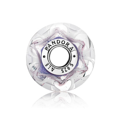 Purple Field of Flowers Murano Glass Charm