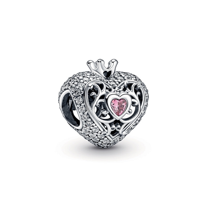 Regal Crown and Heart Charm