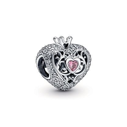Regal Crown and Heart Charm
