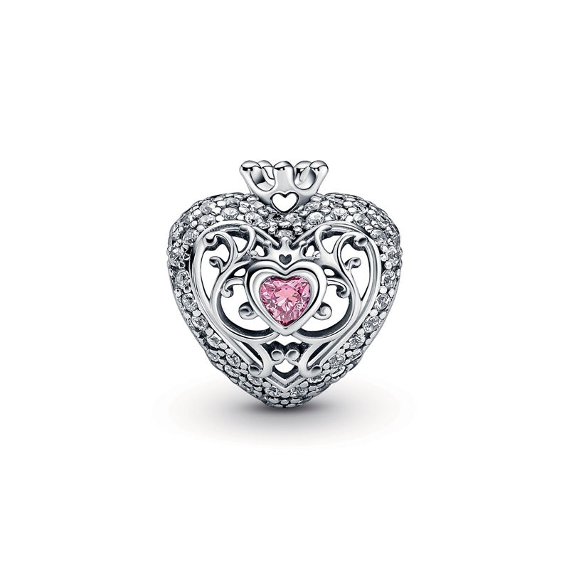 Regal Crown and Heart Charm