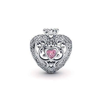 Regal Crown and Heart Charm