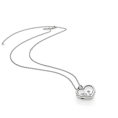 Floating Heart Locket and Necklace 60CM
