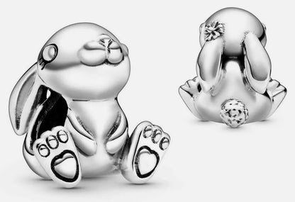 Rabbit sterling silver charm
