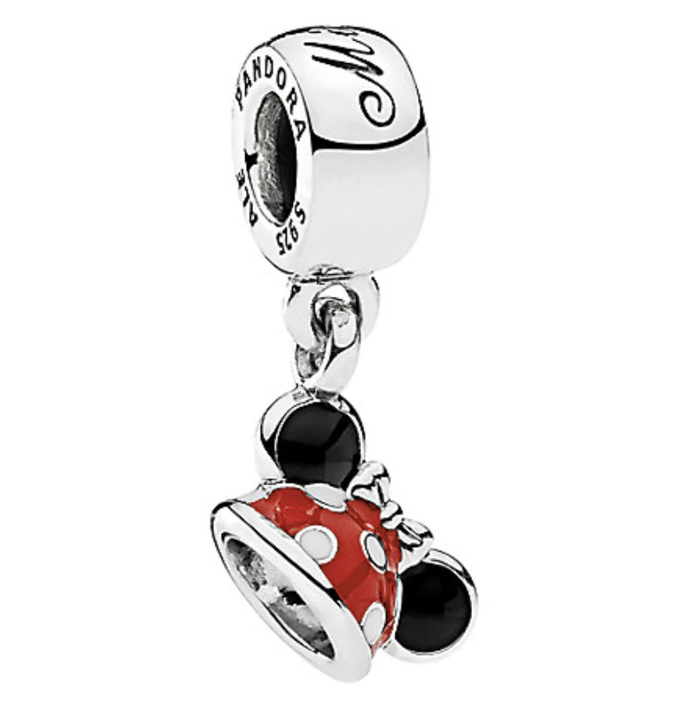 Red Minnie Mouse Ear Hat Charm Bead