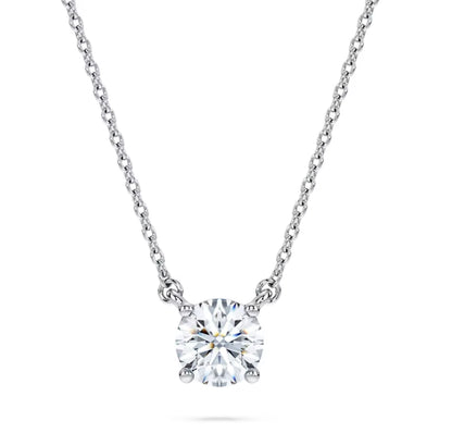 Eternity solitaire pendant, Lab grown diamonds, Round shape, white gold