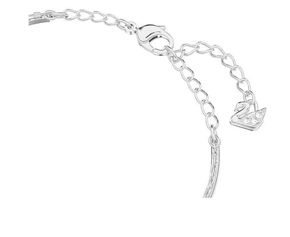 Ginger Bangle, White, Rhodium Plating 5.9/4.5 cm