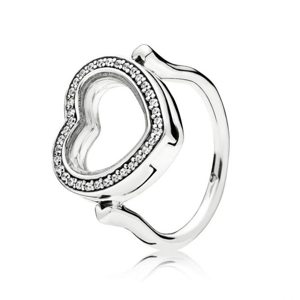 Floating Heart Locket Ring