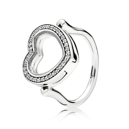Floating Heart Locket Ring