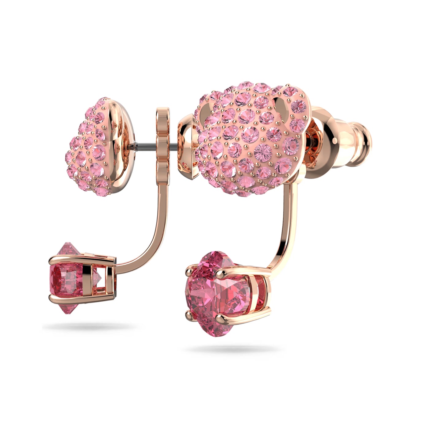 Teddy earring jackets Bear, Pink, Rose gold-tone plated