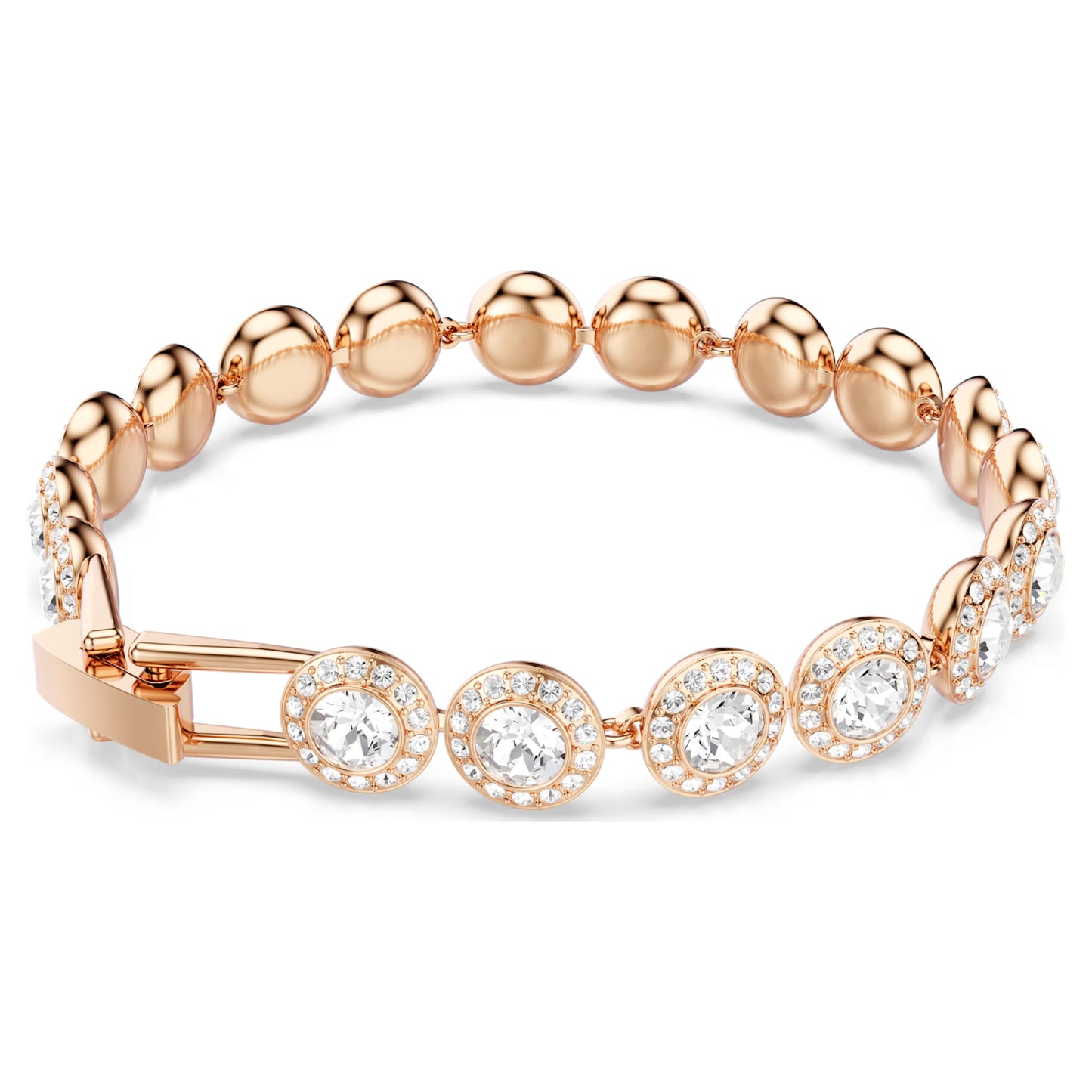 Una Angelic bracelet, Round cut, Pavé, Medium, White, Rose gold-tone plated