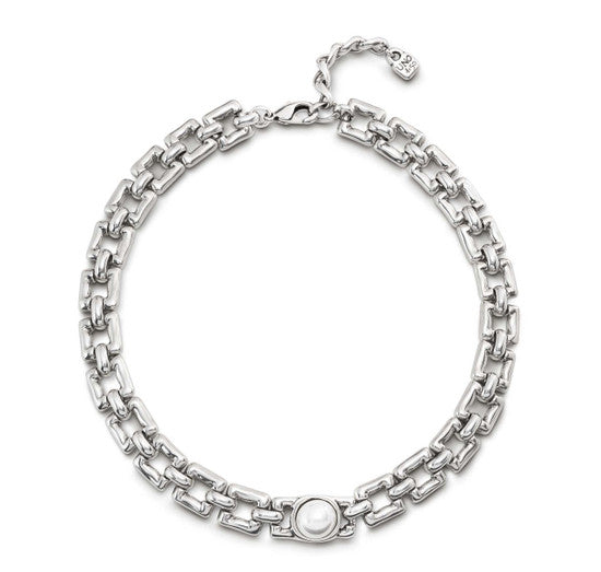 Linda Pearl Necklace Sterling Silver 38CM+6CM