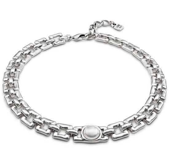 Linda Pearl Necklace Sterling Silver 38CM+6CM